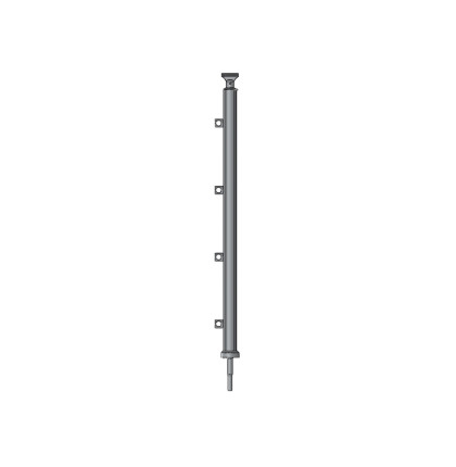 Hliníkový stĺpik HR 40 mm 90/4 horné kotvenie na chemickú kotvu